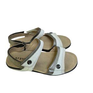 Aravon Katherine Strappy Leather Sandal Comfort Sandal Leather Size 9